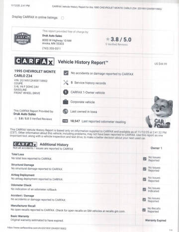 1995 Chevrolet Monte Carlo Z34