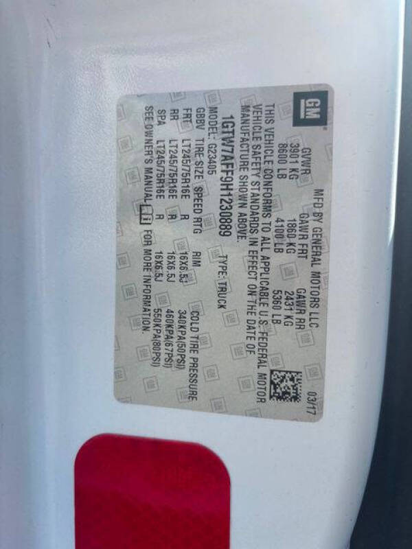 2017 GMC Savana 2500