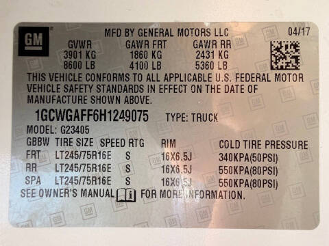 2017 Chevrolet Express 2500