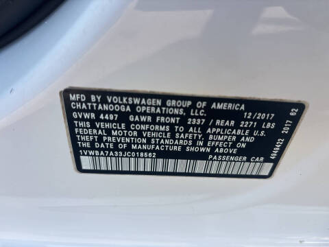 2018 Volkswagen Passat 2.0T SE