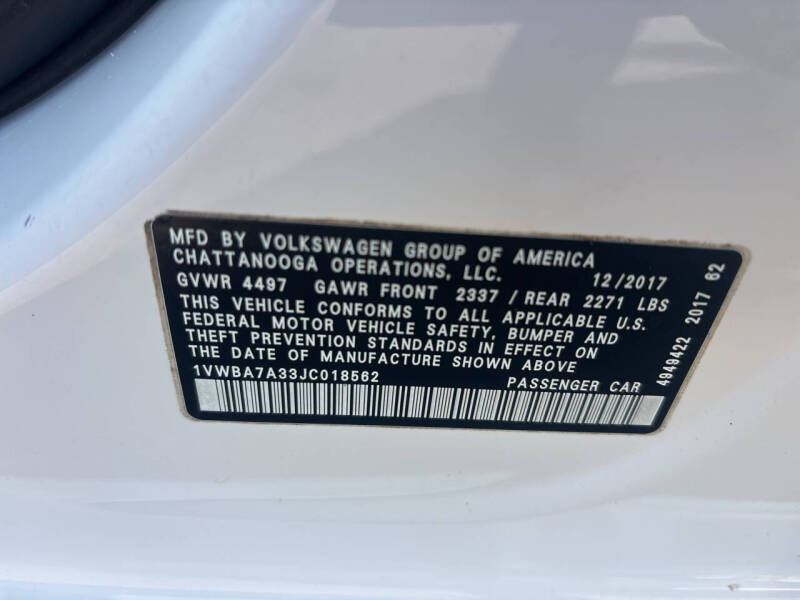 2018 Volkswagen Passat 2.0T SE