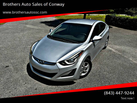 2015 Hyundai Elantra for sale at Brothers Auto Sales of Conway in Conway SC