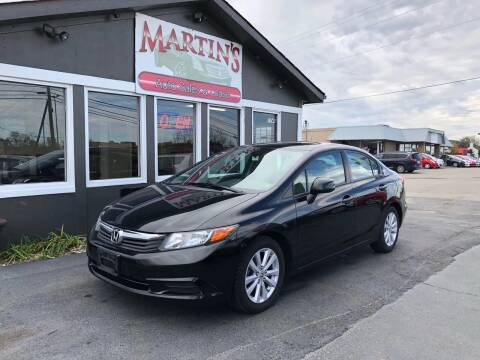 2012 Honda Civic for sale at Martins Auto Sales in Shelbyville KY