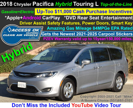 2018 Chrysler Pacifica Hybrid for sale at A Buyers Choice in Jurupa Valley CA