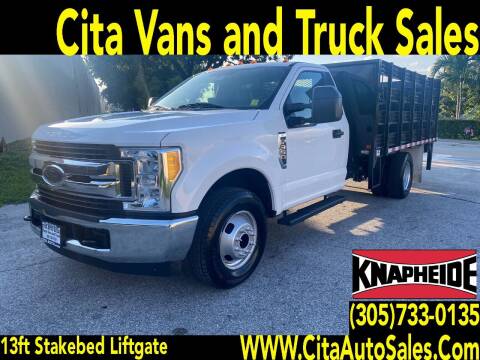 2017 FORD F350 SD DRW 13 FT FLATBED *STAKEBED* *LIFTGATE*F-350 for sale at Cita Auto Sales in Medley FL