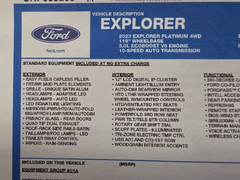 2023 Ford Explorer Platinum