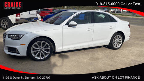 2019 Audi A4 for sale at CRAIGE MOTOR CO in Durham NC