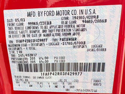 2003 Ford Mustang Mach 1 Premium
