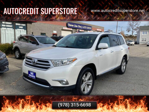 2013 Toyota Highlander for sale at AutoCredit SuperStore in Lowell MA