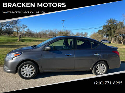 2018 Nissan Versa for sale at BRACKEN MOTORS in San Antonio TX