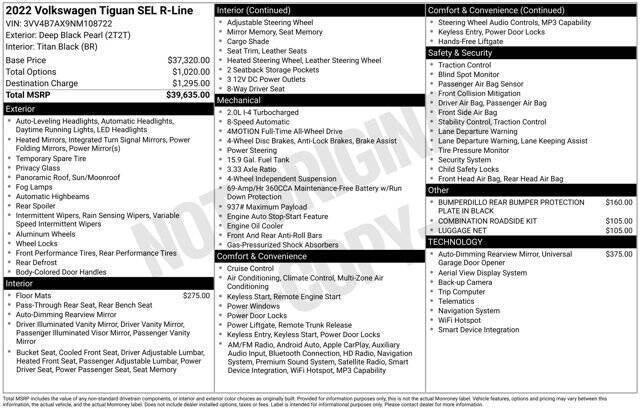 2022 Volkswagen Tiguan SEL R-Line 4Motion