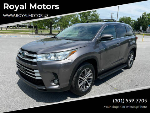 2019 Toyota Highlander Hybrid for sale at Royal Motors in Hyattsville MD