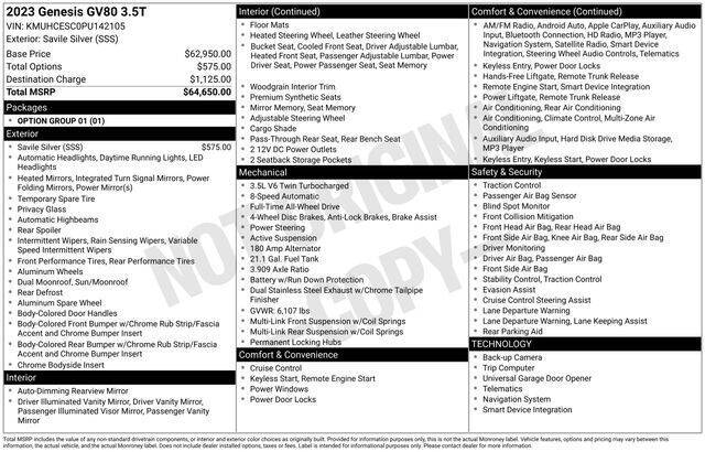 2023 Genesis GV80 3.5T