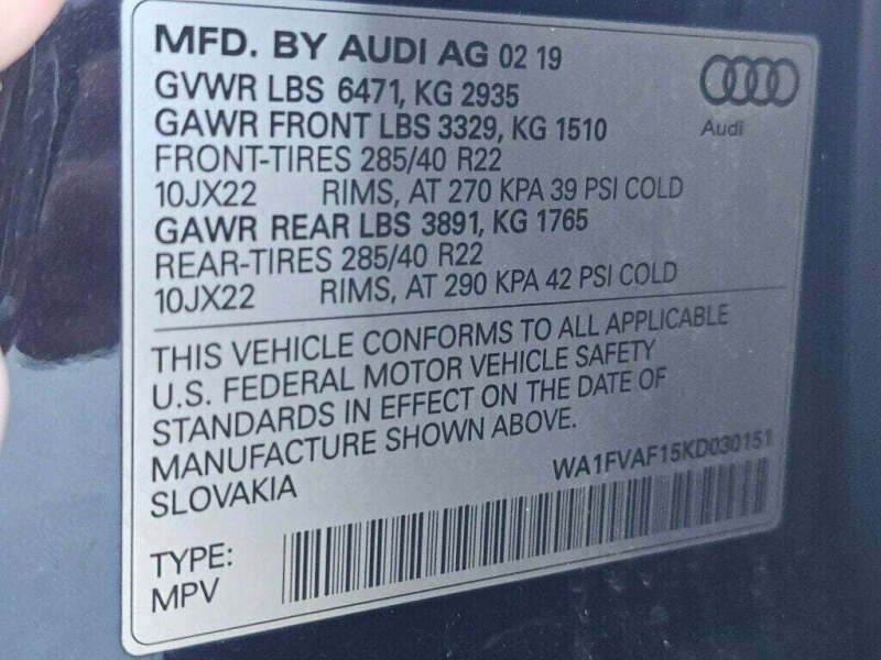 2019 Audi Q8 quattro Prestige 55 TFSI