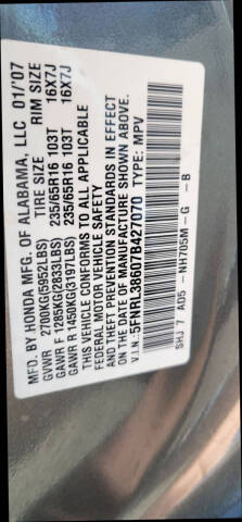 2007 Honda Odyssey EX-L