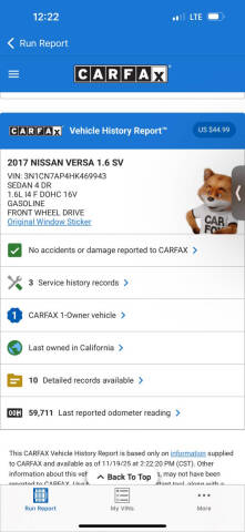 2017 Nissan Versa 1.6 SV