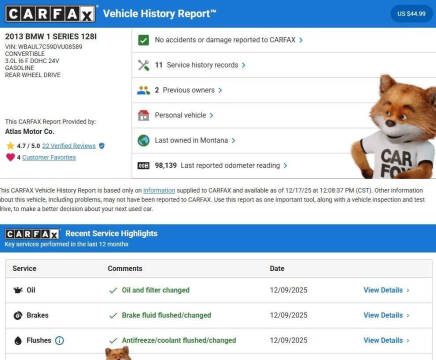 2013 BMW 1 Series 128i