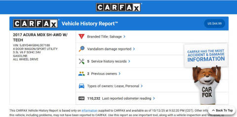 2017 Acura MDX SH-AWD w/Tech