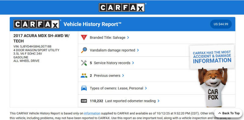2017 Acura MDX SH-AWD w/Tech