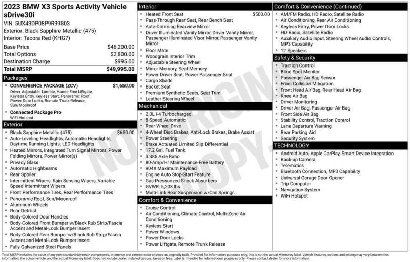 2023 BMW X3 sDrive30i
