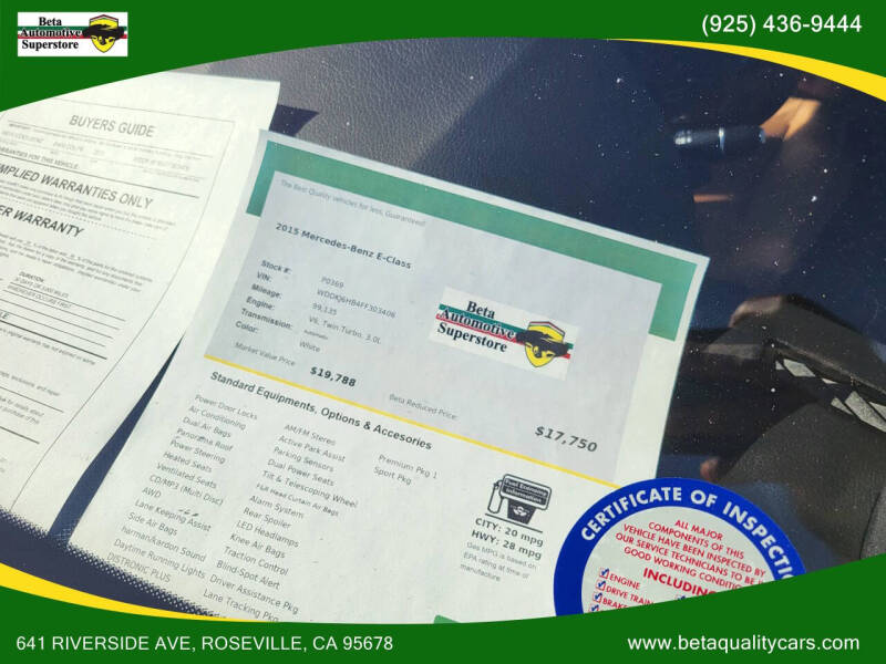 2015 Mercedes-Benz E-Class E 400 4MATIC