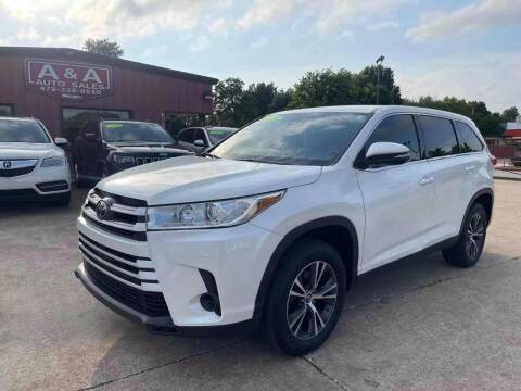2019 Toyota Highlander for sale at A & A Auto Sales in Fayetteville AR