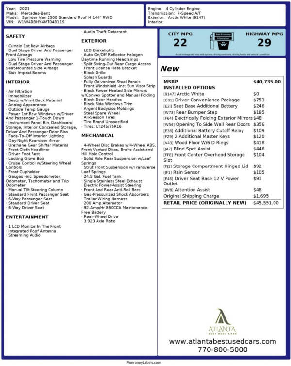 2021 Mercedes-Benz Sprinter