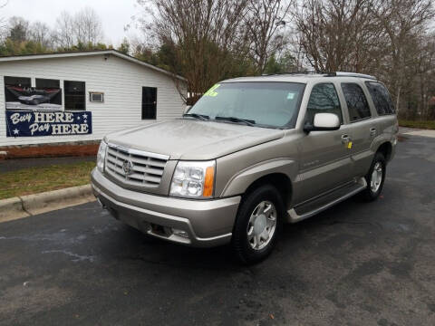 2002 Cadillac Escalade for sale at TR MOTORS in Gastonia NC