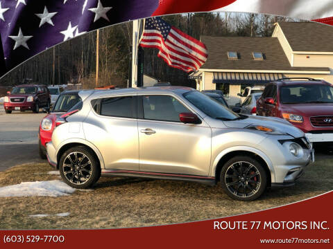 2015 Nissan JUKE for sale at Route 77 Motors Inc. in Weare NH
