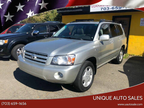 2005 Toyota Highlander for sale at Unique Auto Sales in Marshall VA