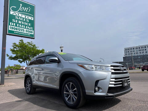 2019 Toyota Highlander for sale at Jon's Auto in Marquette MI