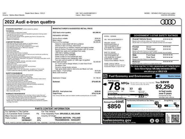 2022 Audi e-tron quattro Premium Plus