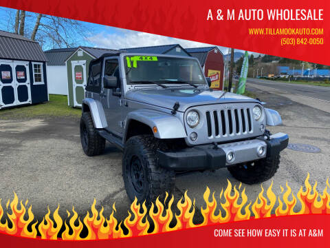 2017 Jeep Wrangler for sale at A & M Auto Wholesale in Tillamook OR