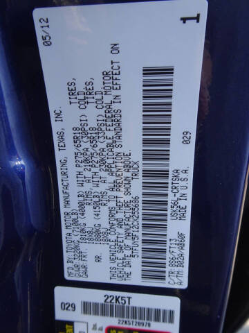 2012 Toyota Tundra Grade