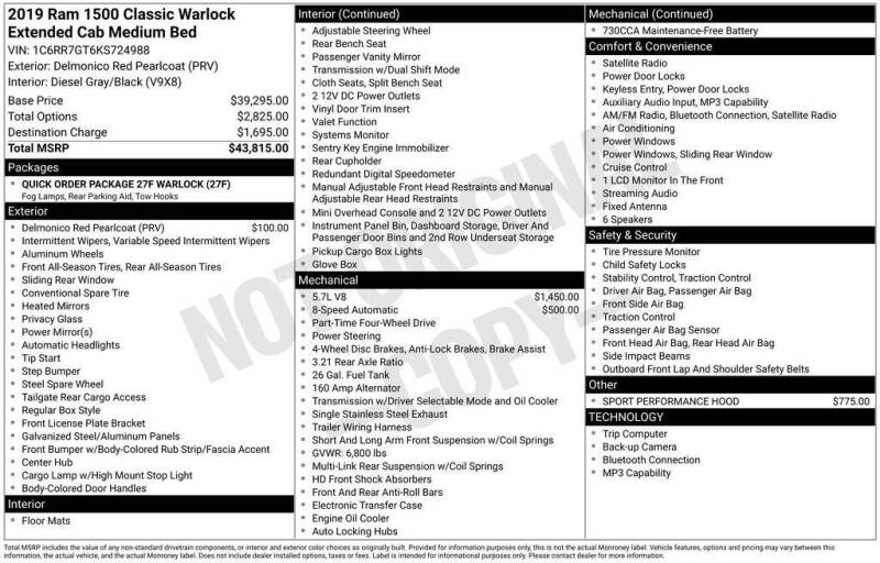 2019 RAM 1500 Classic Warlock