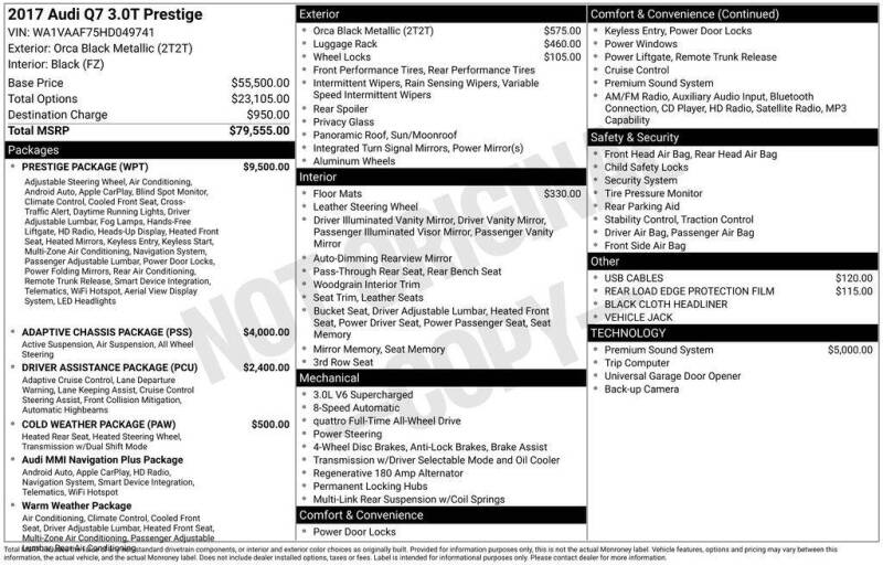 2017 Audi Q7 3.0T quattro Prestige