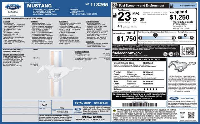 2021 Ford Mustang EcoBoost Premium