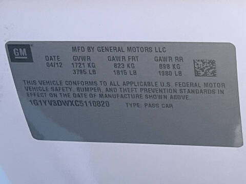 2012 Chevrolet Corvette Z16 Grand Sport