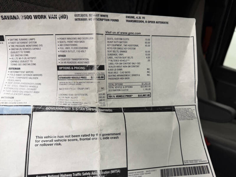 2019 GMC Savana 2500