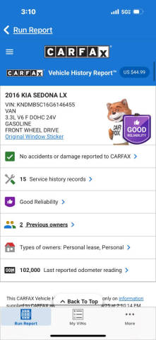 2016 Kia Sedona LX