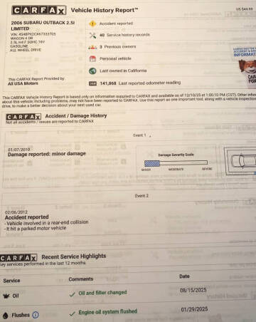 2006 Subaru Outback 2.5i Limited