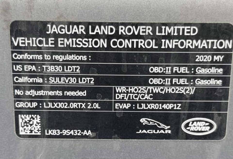 2020 Land Rover Range Rover Velar P250 S