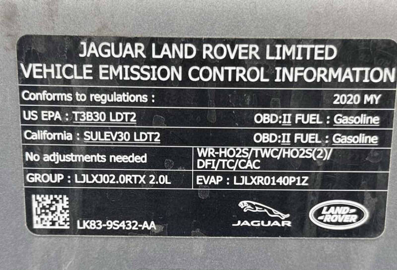 2020 Land Rover Range Rover Velar P250 S