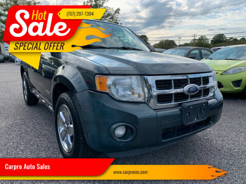 2008 Ford Escape for sale at Carpro Auto Sales in Chesapeake VA