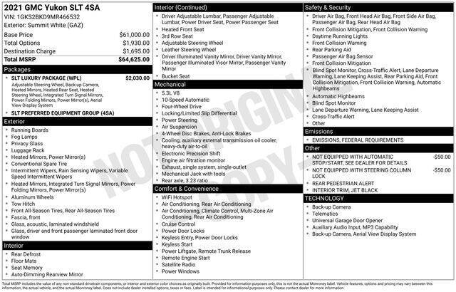 2021 GMC Yukon SLT