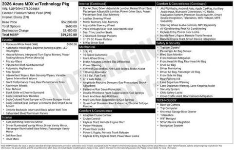2026 Acura MDX w/Tech