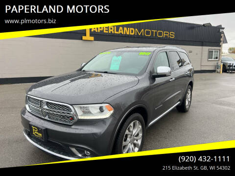 2016 Dodge Durango for sale at PAPERLAND MOTORS in Green Bay WI