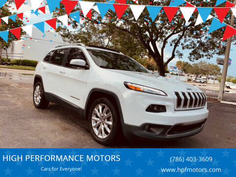 2015 Jeep Cherokee for sale at HIGH PERFORMANCE MOTORS in Hollywood FL