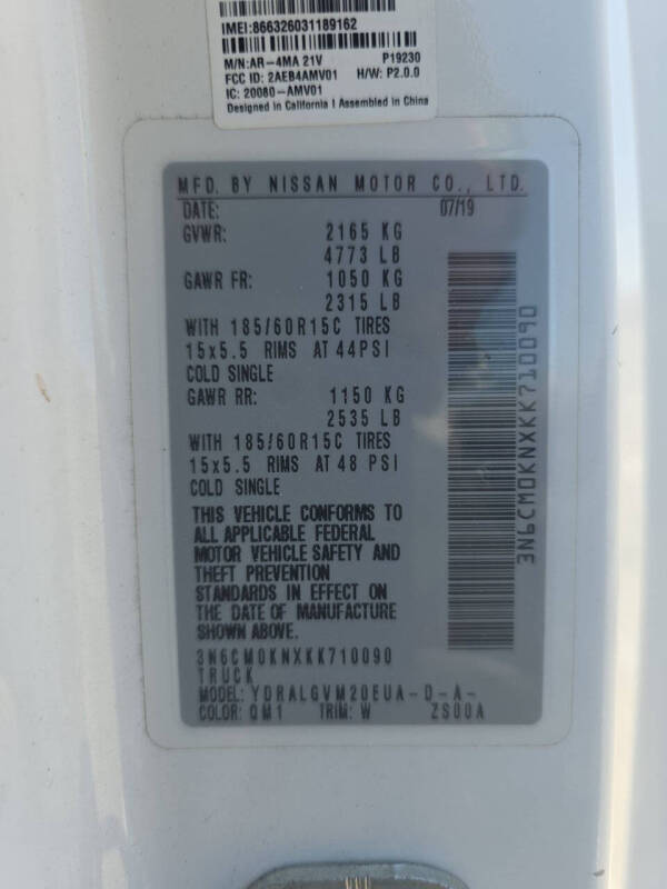 2019 Nissan NV200