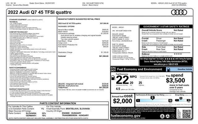 2022 Audi Q7 quattro Premium 45 TFSI